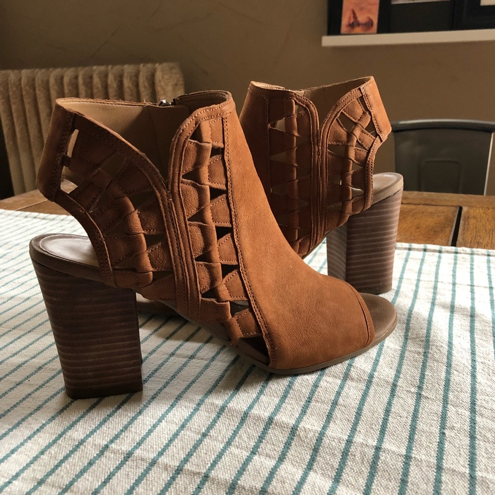 Franco Sarto Cute Cut-Out Peep Toe Booties
